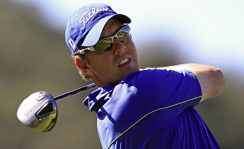 Bryce Molder hits from the ninth tee during the final round of the Frys.com Open. Molder won in a six-hole playoff with Briny Baird.