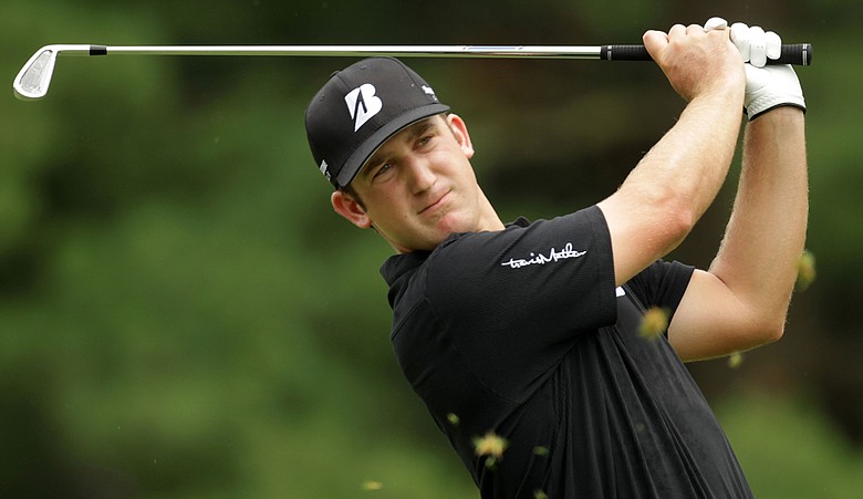 Kevin Chappell hits his tee shot on the second hole during the final round of the 111th U.S. Open.