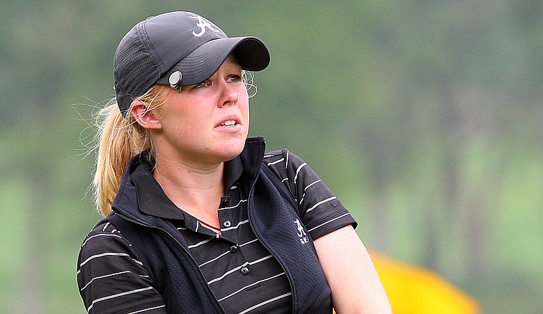 Stephanie Meadow watches a shot during the SEC/Pac-12 Championship.
