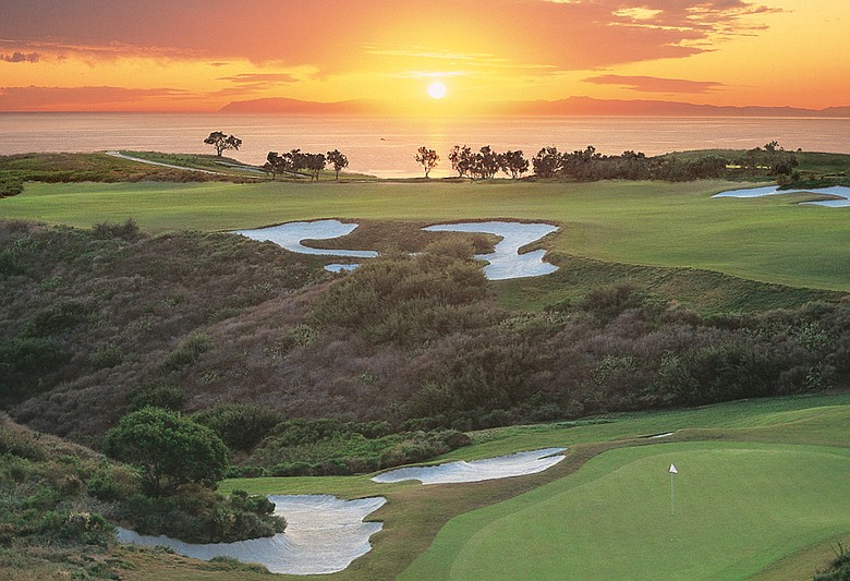 No. 18th hole at Pelican Hill Golf Club (Ocean South) in Newport Coast, Calif.