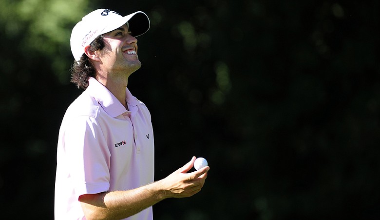 Adam Hadwin leads after three rounds of the Web.com Tour's Chile Classic.