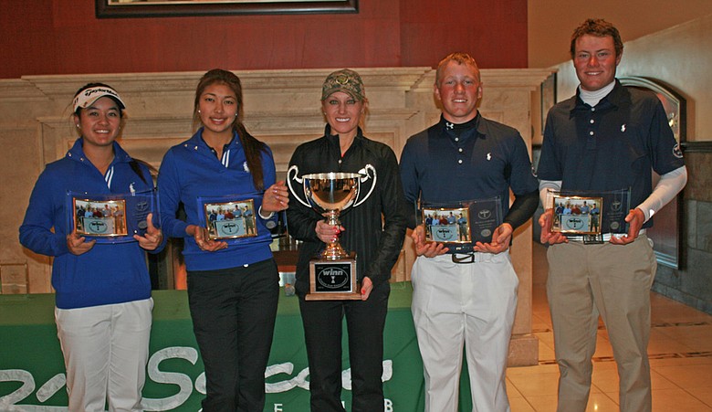 The West team won the AJGA Winn Junior Cup Challenge. From left: Gabriella Then, Alison Lee, captain Natalie Gulbis, Brad Dalke and A.J. McInerney.