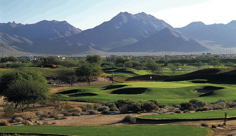 The 16th hole at TPC Scottsdale.
