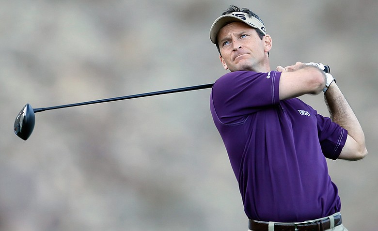 Mark Wilson hits a tee shot on the 14th hole during the final round of the Humana Challenge.
