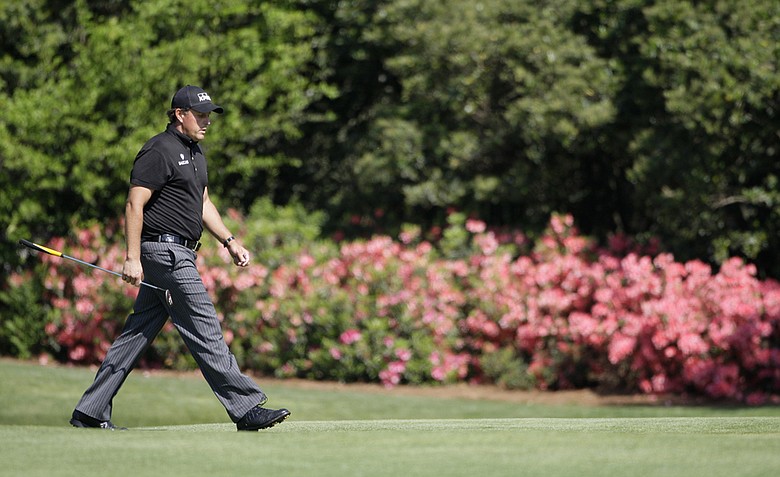 Phil Mickelson during the Masters golf tournament at the Augusta National Golf Club.
