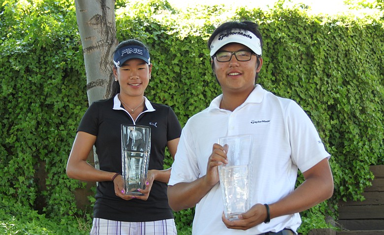 Pailin Ruttanasupagid (left) and KK Limbhasut, winners of the AJGA Under Armour/Gary Woodland Championship.