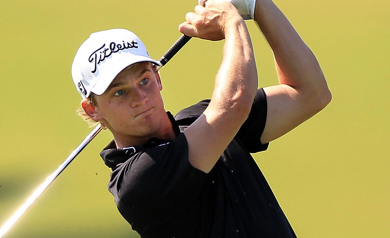 Bud Cauley hits an approach shot during a practice round prior to the start of THE PLAYERS Championship held at THE PLAYERS Stadium course at TPC Sawgrass.