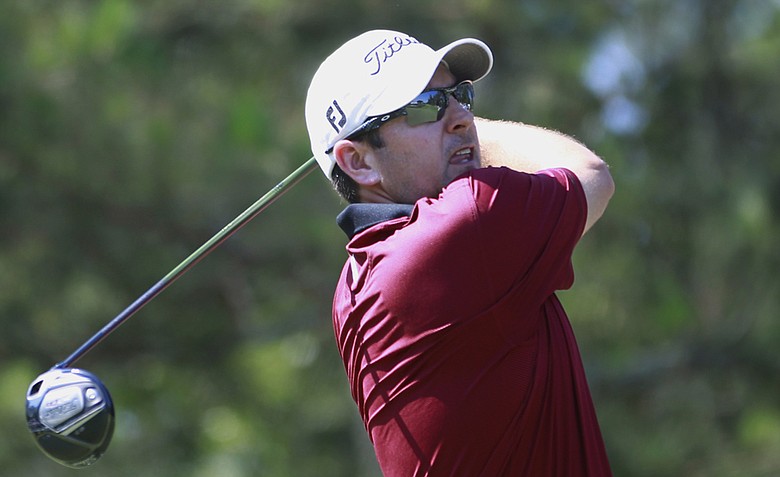Ben Curtis hits from the ninth tee during the second round of the Players Championship.