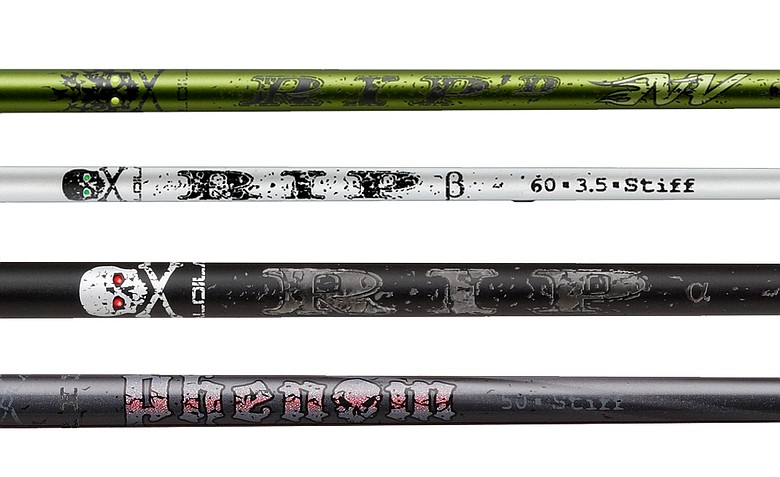 Aldila's RIP collection includes some of the most recognizable graphite shafts on the PGA Tour, including (from top): the RIP’d NV, the RIP BETA, the RIP ALPHA and the RIP PHENOM.