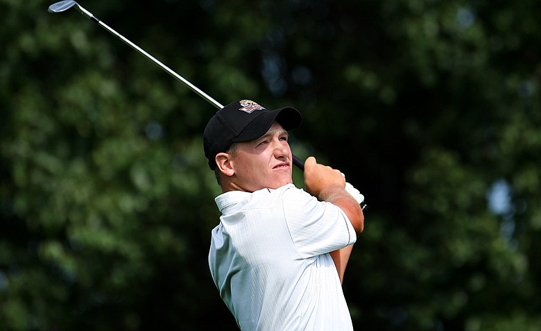 Michael Davan of IUPUI on Friday at the Southwest Regional Championship at Jimmie Austin Golf Club in Norman, Oklahoma.
