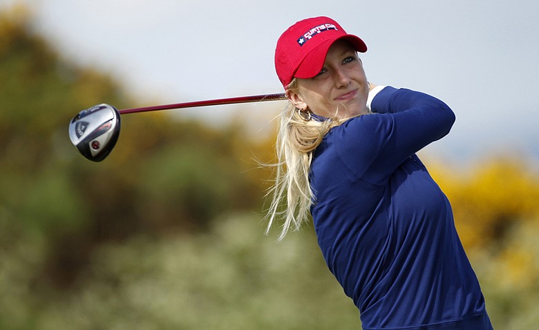 Brooke Pancake (USA) tees off at 13th as seen during the practice round at the Curtis Cup Match at The Nairn Golf Club in Nairn, Nairnshire, Scotland on Thursday, June 7th, 2012.