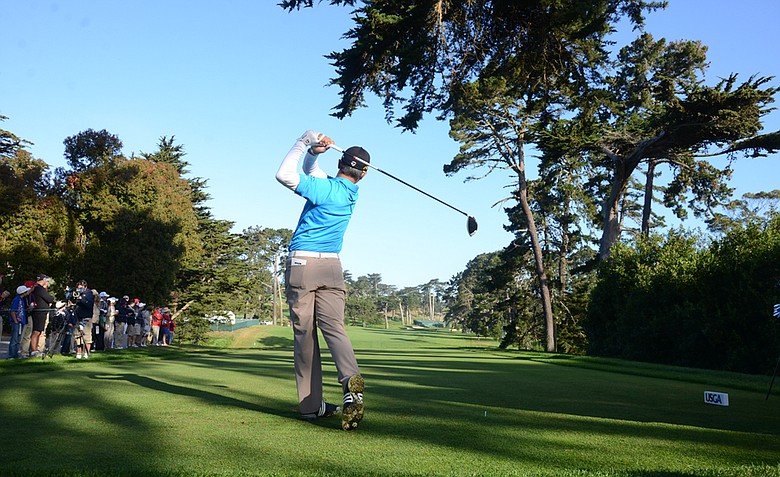 Andy Zhang, 14, tees off at the par-4 10th hole at Olympic Club in San Francisco.