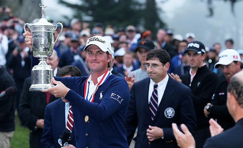 Webb Simpson birdied four holes in the middle of his final round to catapult into the lead and held on to win the U.S. Open at Olympic Club in San Francisco.