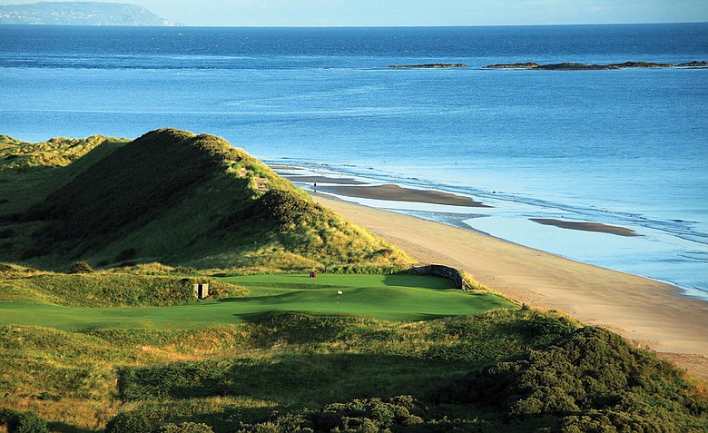The par-4 5th hole 'White Rocks' on the Dunluce Course at Royal Portrush Golf Club.