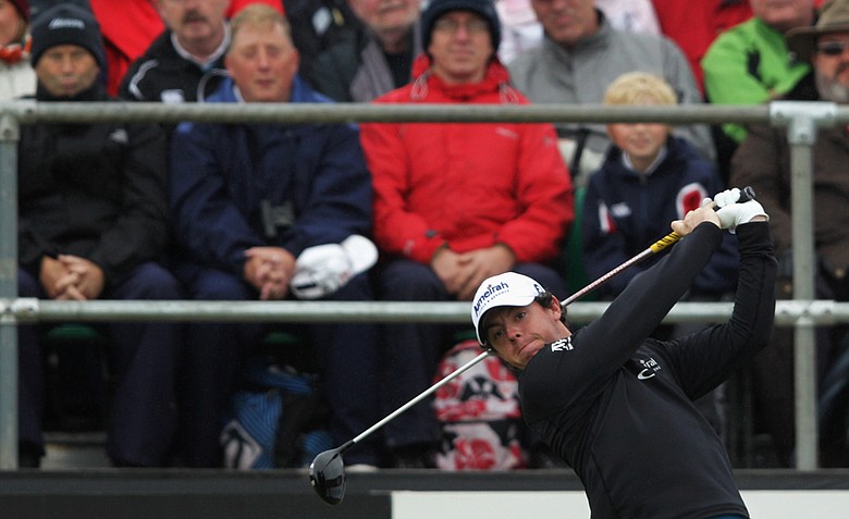 Rory McIlroy hits his tee shot on No. 1 during the final round of the 2012 Irish Open held at Royal Portrush Golf Club.
