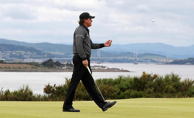 Phil Mickelson walks on the 9th hole during Day 2 of the Scottish Open at the Castle Stuart Golf Links, Inverness, Scotland.