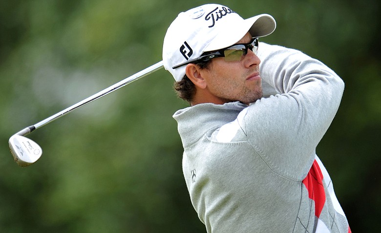 Adam Scott watches a shot during the first round of the 141st Open Championship at Royal Lytham & St. Annes Golf Club.