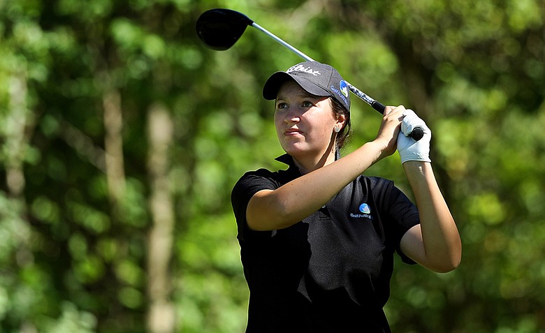 Breanna Elliott of Australia during the second round of stroke play at the 2012 U. S. Women's Amateur Championship at The Country Club in Cleveland. She's a member of the Australian National Squad.