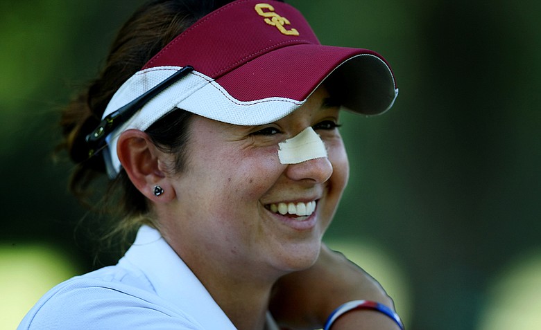 Lisa McCloskey of Houston, Texas celebrated her birthday during the second round of stroke play at the 2012 U. S. Women's Amateur Championship at The Country Club in Cleveland. McCloskey posted a second round 70.