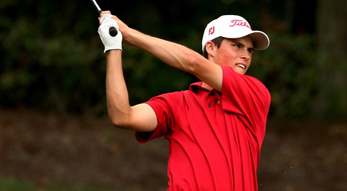 Gavin Hall hits his tee shot at No. 13 at the 2011 Junior Players at TPC Sawgrass in Ponte Vedra Beach, FL.