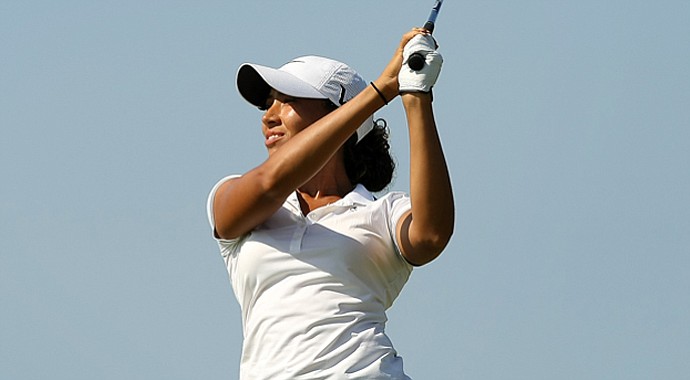 Cheyenne Woods hits a shot during the first stage of LPGA Q-School.