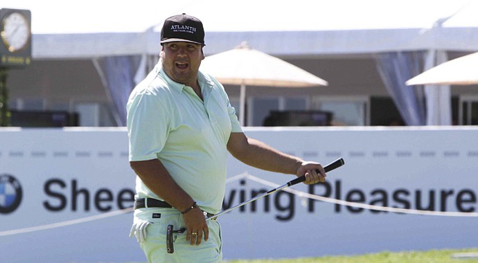 Joel Sjoholm during the first round of the Italian Open.