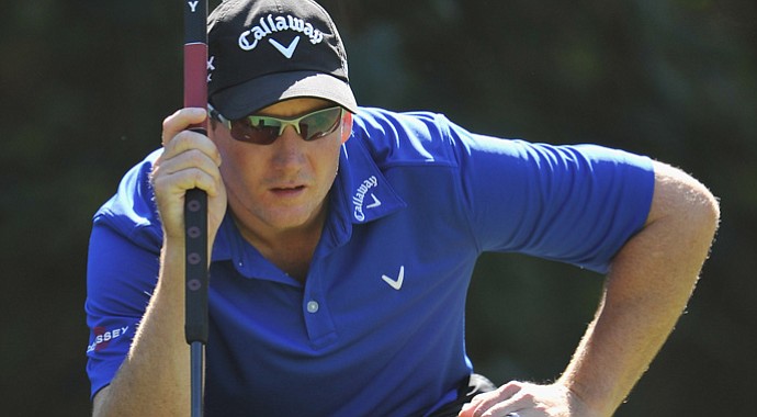 Garth Mulroy ponders a putt during the third round of the BMW Italian Open.