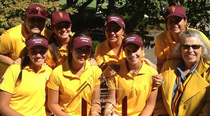 The Arizona State women with Dale McNamara (far right) after winning the tournament named in her honor.