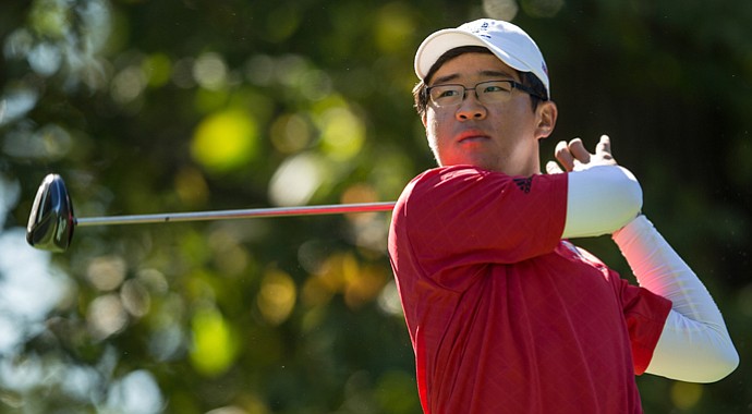 Jim Liu of the United States Team tees off of the seventh hole during the morning foursomes for the 8th Junior Ryder Cup at Olympia Fields Country Club on September 24, 2012 in Olympia Fields, Illinois.