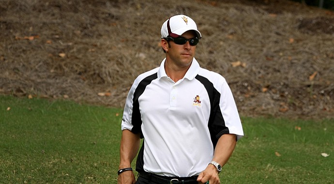 Arizona State men's golf coach, Tim Mickelson