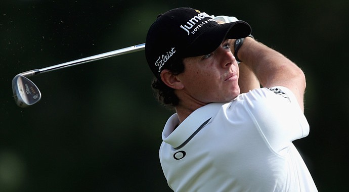 Rory McIlroy during the second round of the DP World Tour Championship on the Earth Course at Jumeirah Golf Estates.