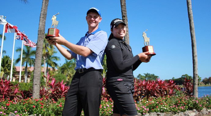 Adam Wood, left, and Ariya Jutanugarn won the 2012 Polo Golf Junior Classic titles on Friday in Palm Beach Gardens, Fla.