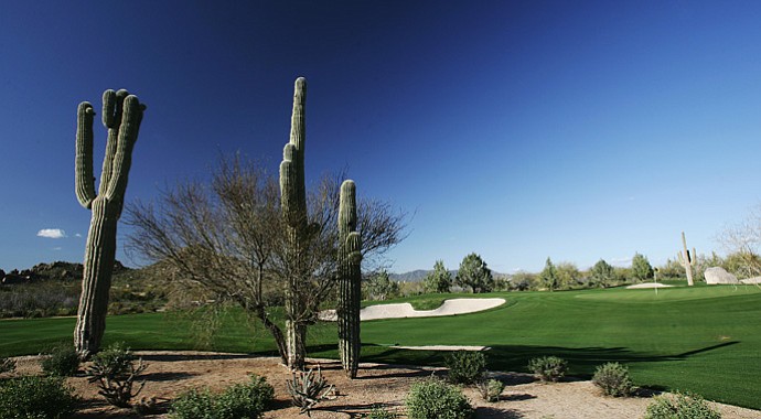 The 18th hole at Whisper Rock in Scottsdale, Ariz.