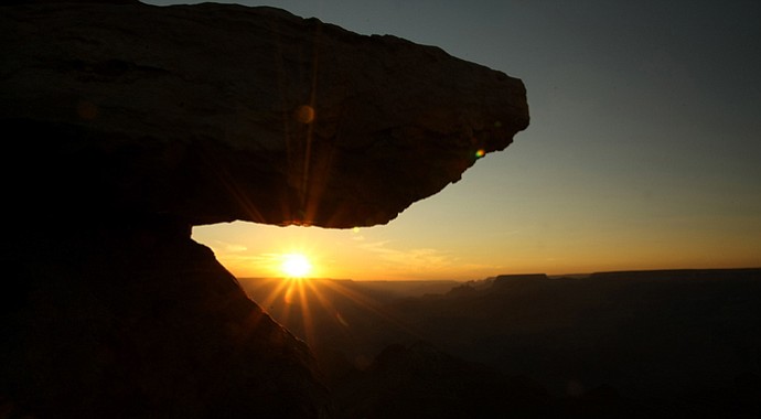 Sunset at Desert View in the Grand Canyon National Park in Arizona.