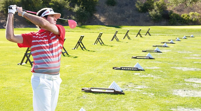 Bubba Watson wearing Oakley's Fade Polo. Watson was added to Oakley's staff on Jan. 3, 2013.