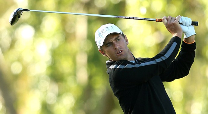 Charles Howell III hits his tee shot on the second hole during the third round of the Humana Challenge on the Palmer Private Course at PGA West.