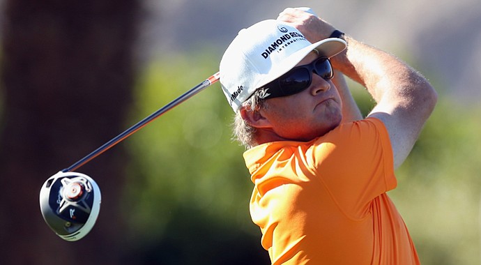 Brian Gay hits a tee shot on the second hole during the final round of the Humana Challenge.