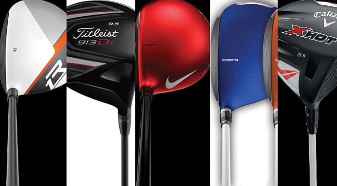 The TaylorMade R1, Titleist 913D2, Nike Covert, Cobra Amp Cell and Callaway X-Hot.