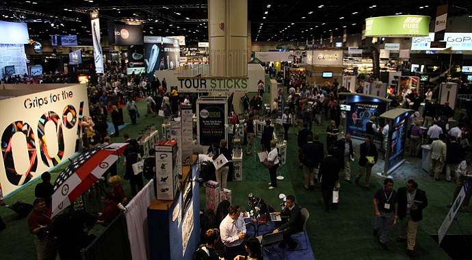 A view of the the 2013 PGA Merchandise Show from Bridgestone Golf's upper level.