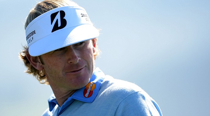 Brandt Snedeker walks down the eighth fairway during the final round of the AT&T Pebble Beach National Pro-Am at Pebble Beach Golf Links.
