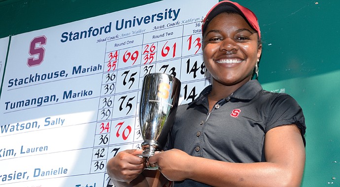 Stanford freshman Mariah Stackhouse set a new NCAA women's scoring record with her 10-under 61.