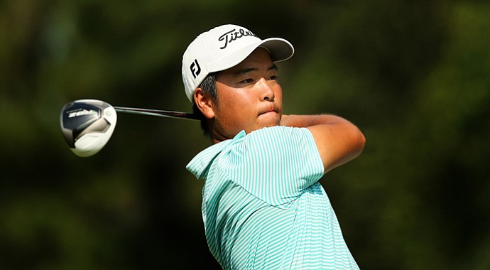 Andy Shim hits his tee shot at No. 10 during the final round of the TPC Junior Players at TPC Sawgrass The Players Stadium.