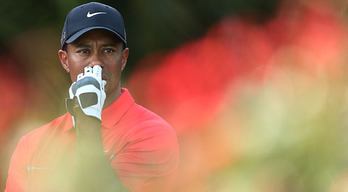 Tiger Woods waits on the 15th hole during the final round of the WGC-Cadillac Championship.