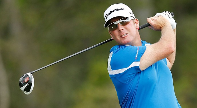 D.A. Points hits his tee shot on the 13th hole during the final round of the Shell Houston Open.