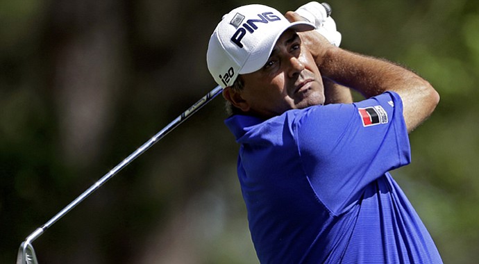 Angel Cabrera (shown during the third round of the 2013 Masters) finds himself back in competition immediately after the Presidents Cup as this week's Frys.com Open starts the 2013-14 season.