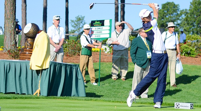 Austin Connelly hits the first tee ball to open the competition at the Junior Invitational at Sage Valley on Friday in Graniteville, S.C.