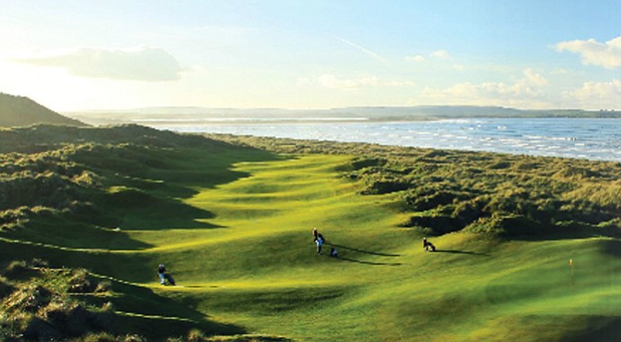 The 15th hole at Enniscrone Golf Club.