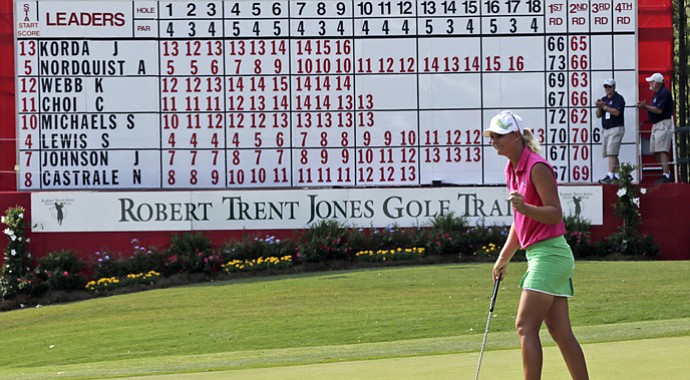 Anna Nordqvist shot a third-round 61 at the Mobile Bay LPGA Classic.