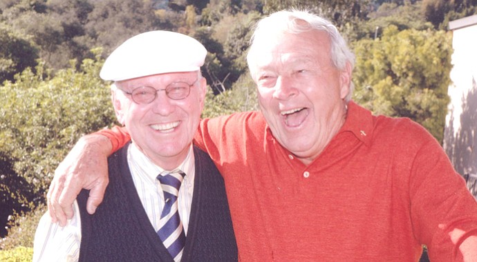 Eddie Merrins, left, with Arnold Palmer
