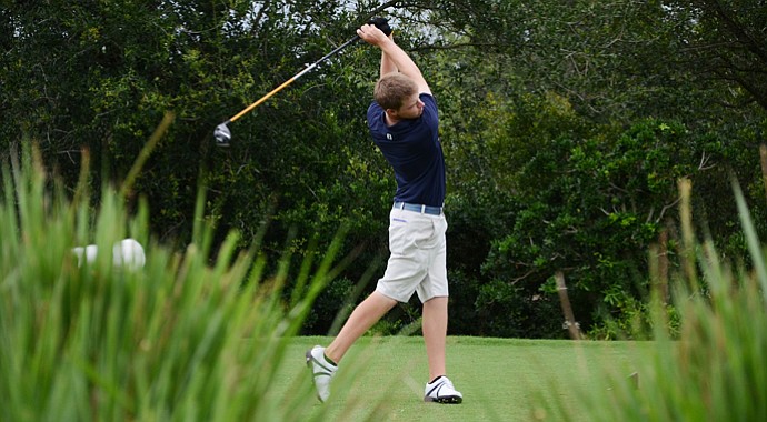 Kevin Phelan tees off on the par-4 12th hole at the Ritz-Carlton Members Golf Club en route to a 2-under 70 in his second round at the U.S. Open Sectional qualifier.